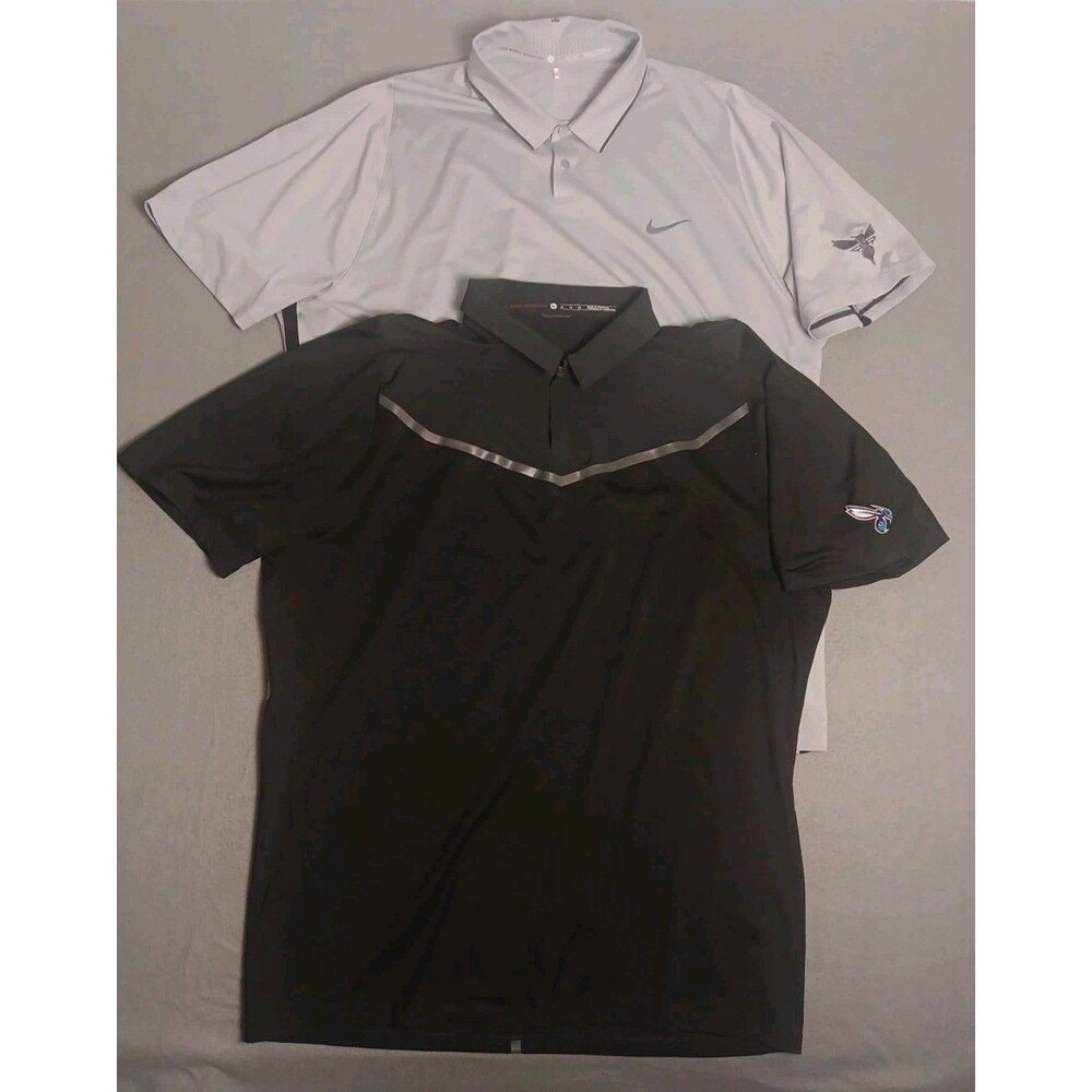 2 Tiger Woods Collection Nike Golf Polos Charlotte Hornets Embroidery Team Polos